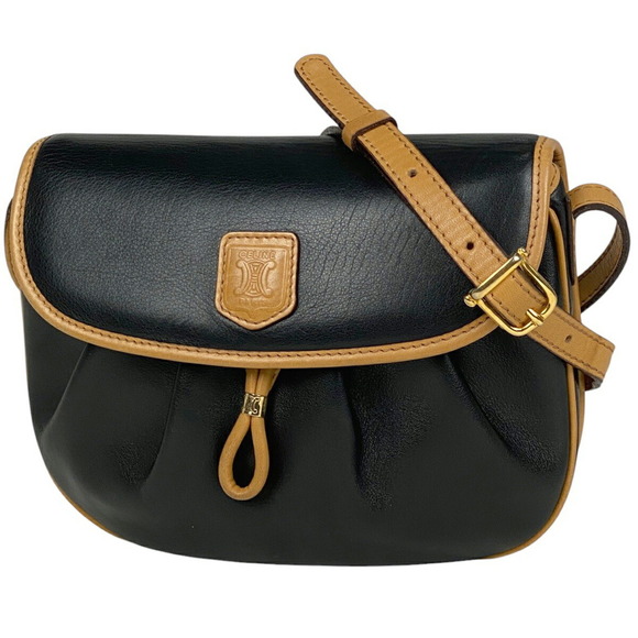Celine leather beige Crossbody Blason black - Picture 1 of 6